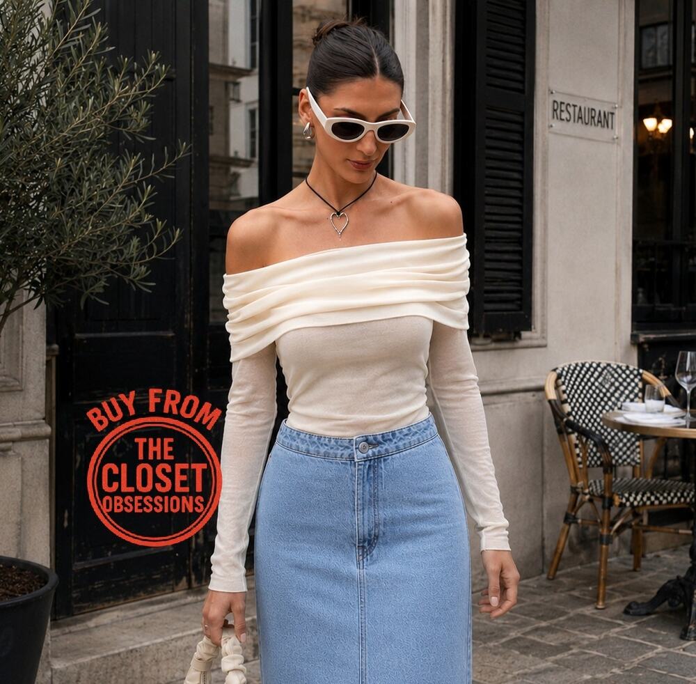 Zara NWT Ecru Off Shoulder Semi Sheer Cotton Top M